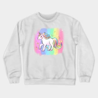 fairy unicorn with rainbow Crewneck Sweatshirt